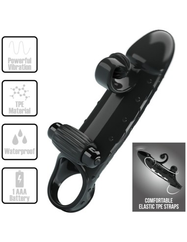 ROMANCE - FUNDA PARA PENE CON VIBRACIÓN NEGRO Fundas Pene con Extensión