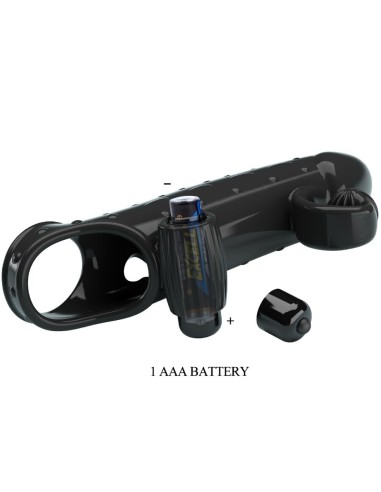 ROMANCE - FUNDA PARA PENE CON VIBRACIÓN NEGRO Fundas Pene con Extensión