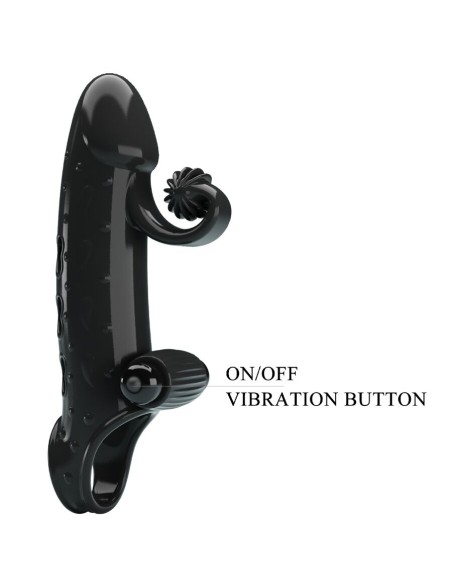 ROMANCE - FUNDA PARA PENE CON VIBRACIÓN NEGRO Fundas Pene con Extensión