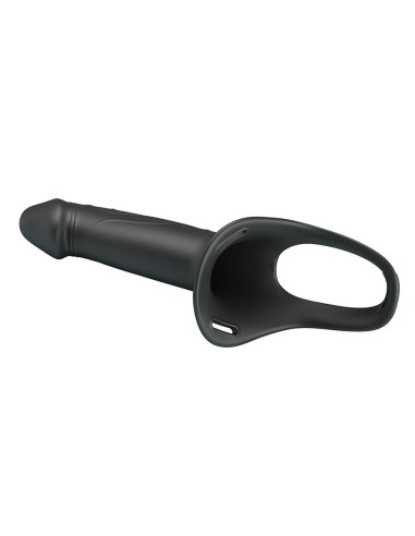 PRETTY LOVE - LANDON STRAP-ON CON VIBRACIÓN NEGRO Extensor pene con Arnés