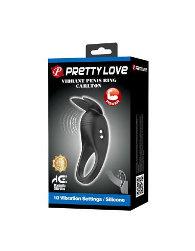 PRETTY LOVE - CARLTON ANILLO PARA PENE CON ESTIMULADOR DE CLÍTORIS Anillos con Vibración