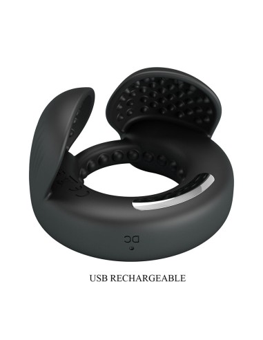 PRETTY LOVE - QUENTIN ANILLO PARA PENE CON ESTIMULADOR TESTICULAR Anillos con Vibración