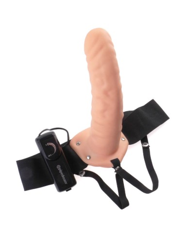 FETISH FANTASY SERIES - ARNÉS VIBRADOR HUECO 19 CM NATURAL Extensor pene con Arnés