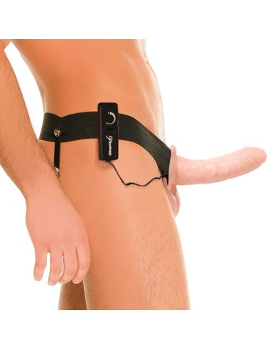FETISH FANTASY SERIES - ARNÉS HUECO VIBRADOR PARA EL Y ELLA NATURAL 14CM Extensor pene con Arnés