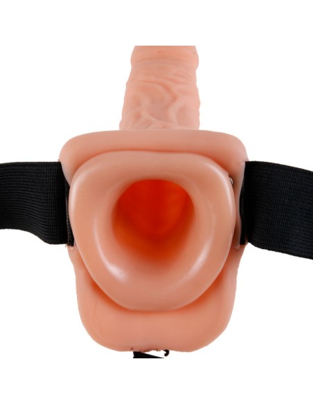 FETISH FANTASY SERIES - 7 HOLLOW STRAP-ON WITH BALLS 17.8CM NATURAL Arneses sin Vibración