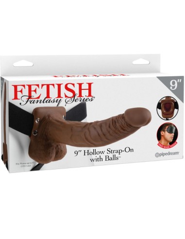 FETISH FANTASY SERIES - 9 ARNÉS CON TESTÍCULOS HUECO MAN 22.9 CM MARRÓN Extensor pene con Arnés