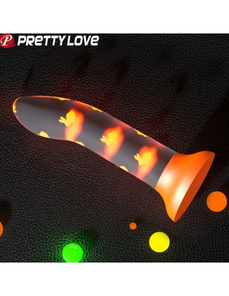 PRETTY LOVE - MAGICAL NIGHTFALL DILDO SIN VIBRACIÓN LUMINOSO NARANJA Dildos sin Vibración