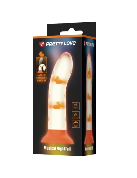 PRETTY LOVE - MAGICAL NIGHTFALL DILDO SIN VIBRACIÓN LUMINOSO NARANJA Dildos sin Vibración