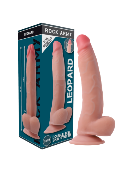 ROCKARMY - LEOPARD DILDO REALISTA DUAL DENSITY 23 CM -O- 4.77 CM Penes realísticos