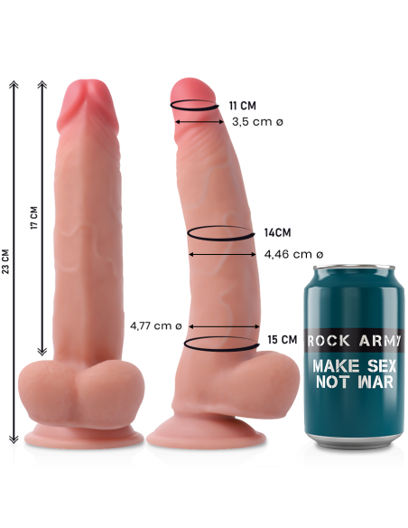 ROCKARMY - LEOPARD DILDO REALISTA DUAL DENSITY 23 CM -O- 4.77 CM Penes realísticos