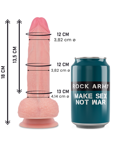 ROCKARMY - MUSTANG DILDO REALÍSTICO LIQUID SILICONE 18 CM -O- 4.14 CM Penes realísticos