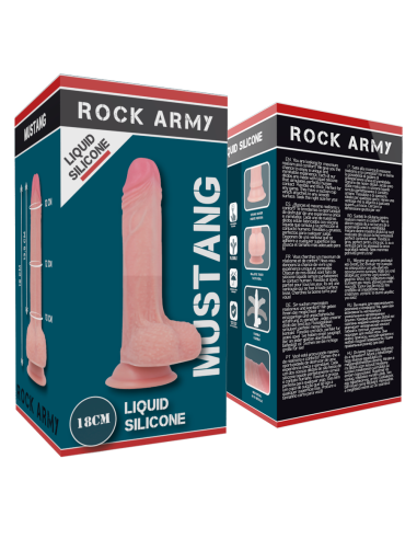 ROCKARMY - MUSTANG DILDO REALÍSTICO LIQUID SILICONE 18 CM -O- 4.14 CM Penes realísticos