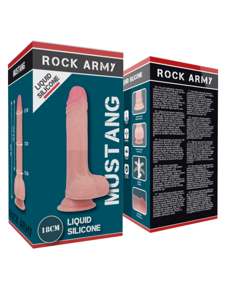 ROCKARMY - MUSTANG DILDO REALÍSTICO LIQUID SILICONE 18 CM -O- 4.14 CM Penes realísticos