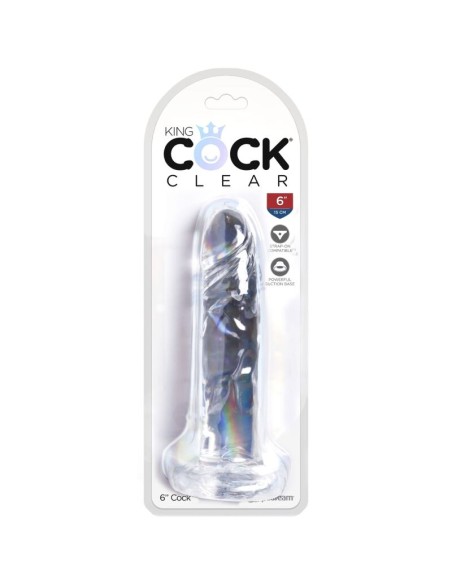 KING COCK - CLEAR PENE REALÍSTICO 15.5 CM TRANSPARENTE Dildos para Arneses