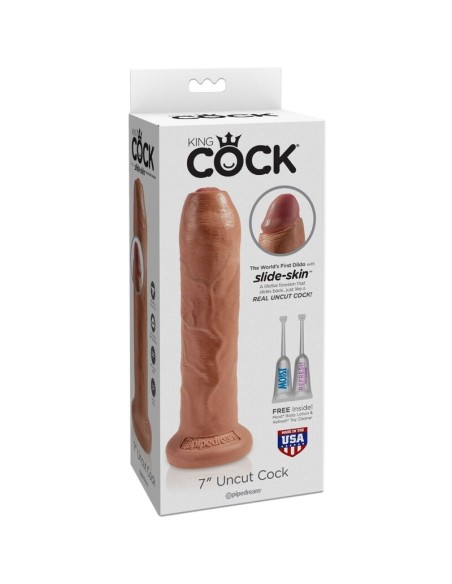 KING COCK - PENE REALÍSTICO CON PREPUCIO 17.8 CM CARAMELO Dildos para Arneses