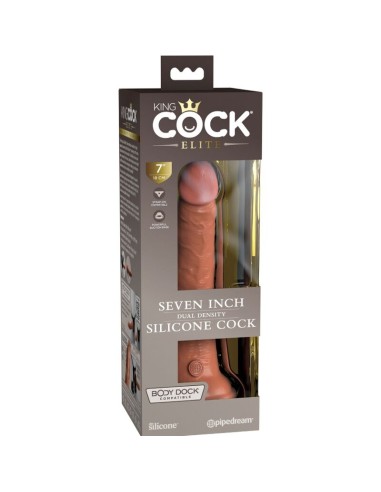 KING COCK - ÉLITE DILDO REALÍSTICO SILICONA 17.8 CM CARAMELO Penes realísticos