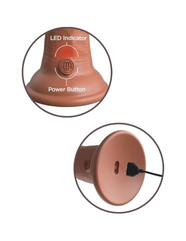 KING COCK - ÉLITE DILDO REALÍSTICO VIBRADOR & SILICONA 20.3 CM CARAMELO Penes realísticos