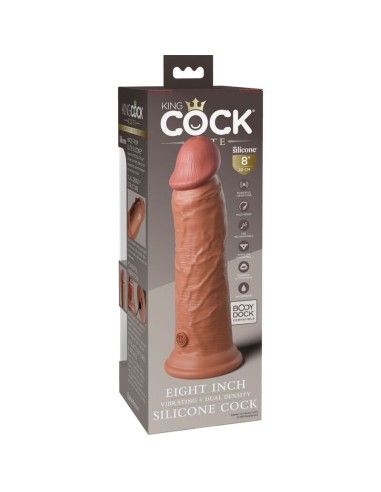 KING COCK - ÉLITE DILDO REALÍSTICO VIBRADOR & SILICONA 20.3 CM CARAMELO Penes realísticos