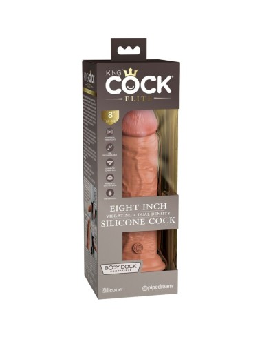 KING COCK - ÉLITE DILDO REALÍSTICO VIBRADOR & SILICONA 20.3 CM CARAMELO Penes realísticos