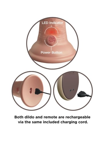 KING COCK - ÉLITE DILDO REALÍSTICO VIBRADOR & SILICONA CONTROL REMOTO 23 CM Penes realísticos