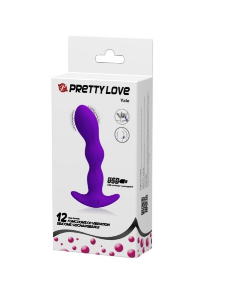 PRETTY LOVE - MASAJEADOR ANAL 12 MODOS VIBRACIÓN LILA Plugs Anales