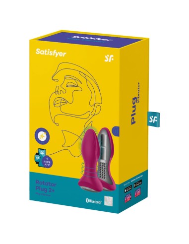 SATISFYER - ROTATOR PLUG 2+ PLUG VIBRADOR APP ROJO Vibradores con APP