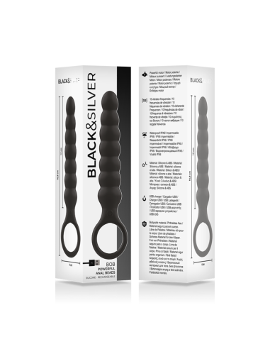 BLACK&SILVER - BOB POTENTE VIBRADOR DILATADOR ANAL SILICONA Vibradores Anales