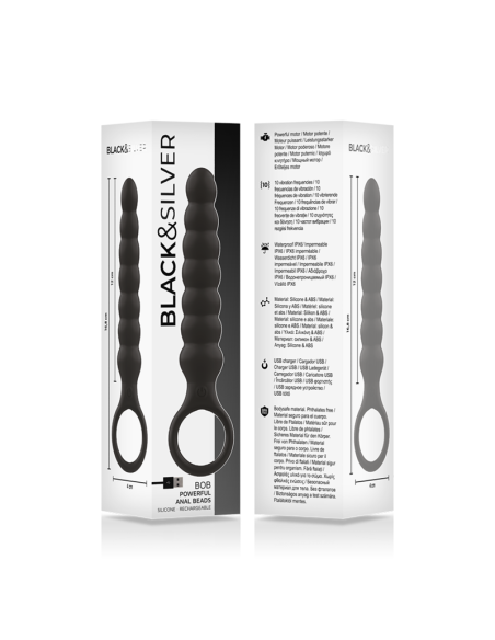 BLACK&SILVER - BOB POTENTE VIBRADOR DILATADOR ANAL SILICONA Vibradores Anales