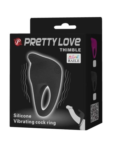 PRETTY LOVE - THIMBLE ANILLO VIBRADOR NEGRO Anillos con Vibración