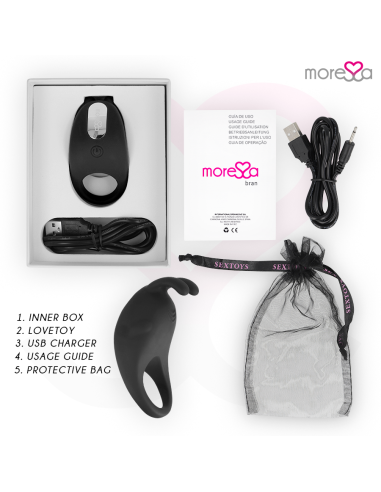 MORESSA - BRAD PREMIUM SILICONE RECARGABLE NEGRO Anillos con Vibración