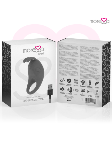 MORESSA - BRAD PREMIUM SILICONE RECARGABLE NEGRO Anillos con Vibración