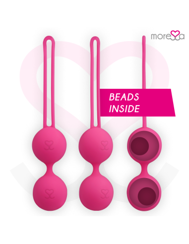 MORESSA - OSIAN THREE ENTRENAMIENTO SUELO PELVICO 85 gr PREMIUM SILICONA ROSA Bolas Silicona