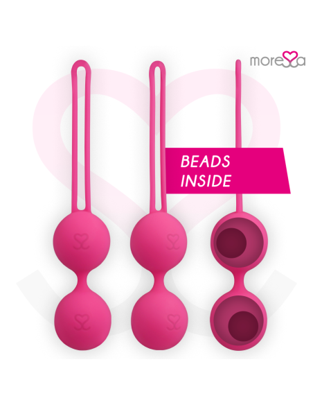 MORESSA - OSIAN THREE ENTRENAMIENTO SUELO PELVICO 85 gr PREMIUM SILICONA ROSA Bolas Silicona