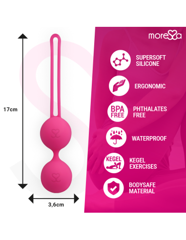 MORESSA - OSIAN THREE ENTRENAMIENTO SUELO PELVICO 85 gr PREMIUM SILICONA ROSA Bolas Silicona