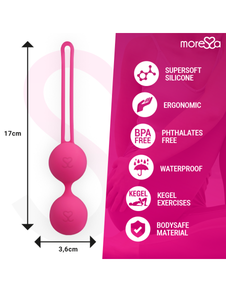 MORESSA - OSIAN THREE ENTRENAMIENTO SUELO PELVICO 85 gr PREMIUM SILICONA ROSA Bolas Silicona