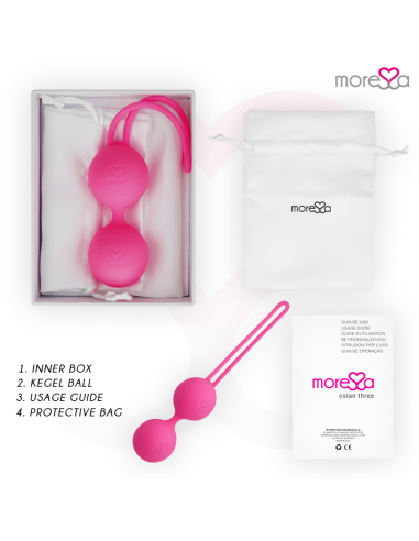 MORESSA - OSIAN THREE ENTRENAMIENTO SUELO PELVICO 85 gr PREMIUM SILICONA ROSA Bolas Silicona