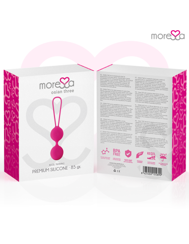 MORESSA - OSIAN THREE ENTRENAMIENTO SUELO PELVICO 85 gr PREMIUM SILICONA ROSA Bolas Silicona