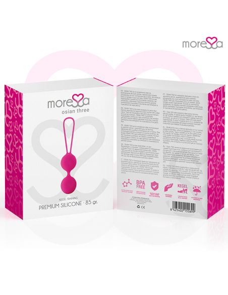 MORESSA - OSIAN THREE ENTRENAMIENTO SUELO PELVICO 85 gr PREMIUM SILICONA ROSA Bolas Silicona