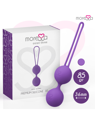 MORESSA - OSIAN THREE ENTRENAMIENTO SUELO PELVICO 85 gr PREMIUM SILICONA LILA Bolas Silicona