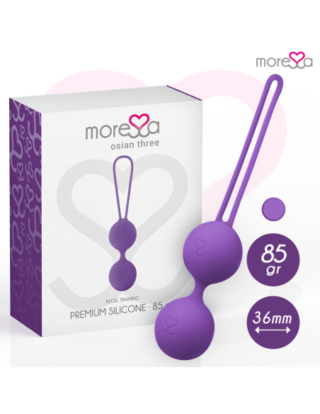 MORESSA - OSIAN THREE ENTRENAMIENTO SUELO PELVICO 85 gr PREMIUM SILICONA LILA Bolas Silicona