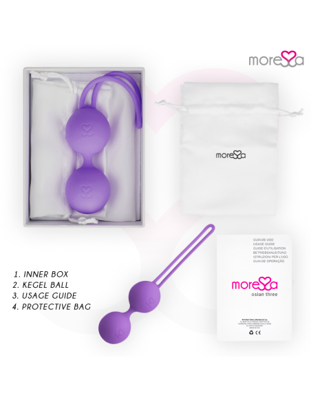 MORESSA - OSIAN THREE ENTRENAMIENTO SUELO PELVICO 85 gr PREMIUM SILICONA LILA Bolas Silicona