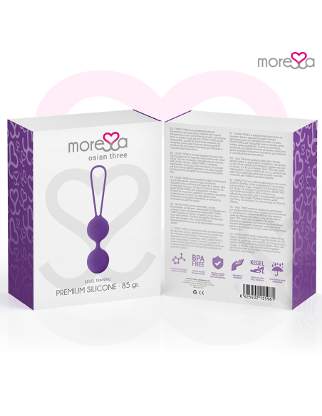 MORESSA - OSIAN THREE ENTRENAMIENTO SUELO PELVICO 85 gr PREMIUM SILICONA LILA Bolas Silicona