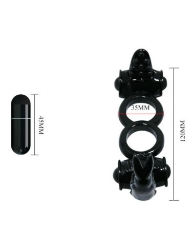 BAILE - SWEET RING ANILLO DOBLE CON RABBIT DOBLE Anillos con Vibración