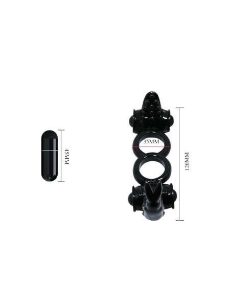 BAILE - SWEET RING ANILLO DOBLE CON RABBIT DOBLE Anillos con Vibración