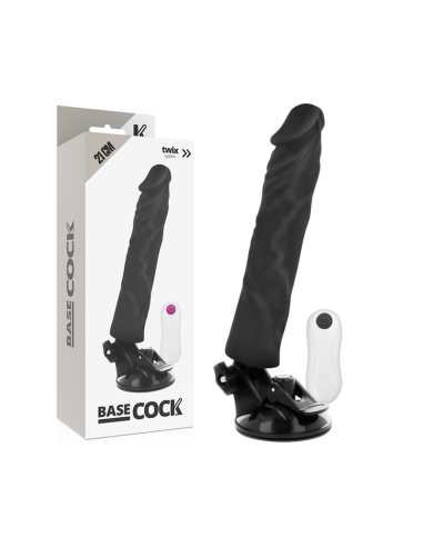 BASECOCK - VIBRADOR REALÍSTICO CONTROL REMOTO NEGRO 21 CM -O- 4 CM Vibradores control remoto