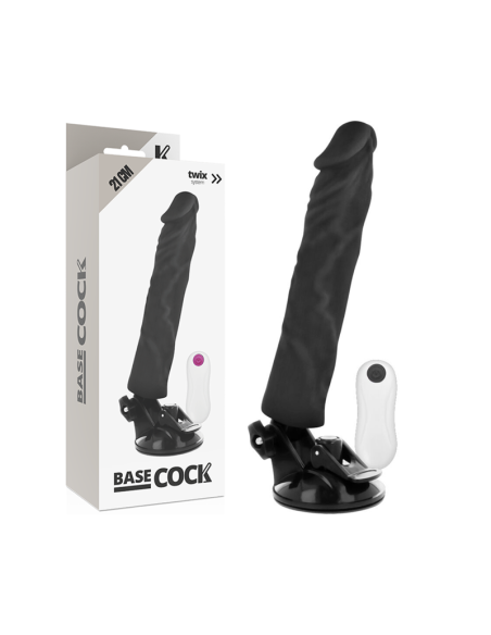 BASECOCK - VIBRADOR REALÍSTICO CONTROL REMOTO NEGRO 21 CM -O- 4 CM Vibradores control remoto