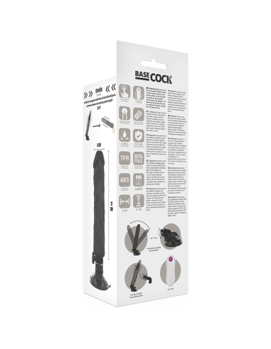 BASECOCK - VIBRADOR REALÍSTICO CONTROL REMOTO NEGRO 21 CM -O- 4 CM Vibradores control remoto