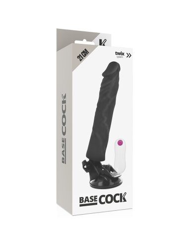 BASECOCK - VIBRADOR REALÍSTICO CONTROL REMOTO NEGRO 21 CM -O- 4 CM Vibradores control remoto