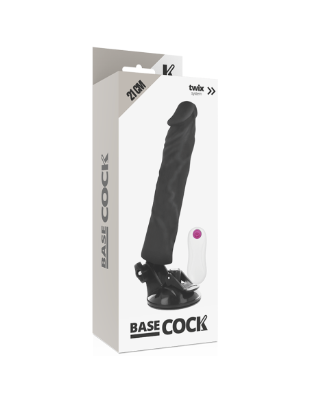 BASECOCK - VIBRADOR REALÍSTICO CONTROL REMOTO NEGRO 21 CM -O- 4 CM Vibradores control remoto