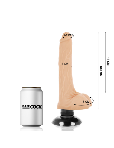 BASECOCK - VIBRADOR REALÍSTICO 2-1 NATURAL 18.5 CM -O- 4 CM Vibradores Realísticos
